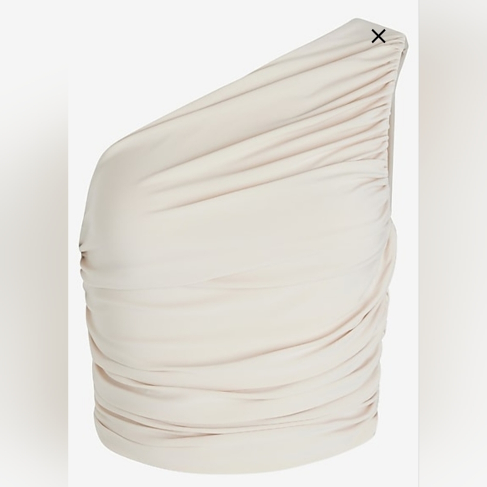 EXPRESS NWT ruched one shoulder crop top - Picture 6 of 9